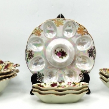 לוט של 10 כלי הגשה וכיבוד עשויים פורצלן