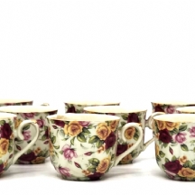 סט של 12 ספלי פורצלן