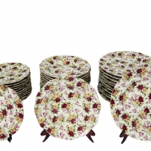 סט של 36 צלחות פורצלן מעוצבות