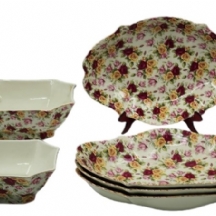 לוט של 6 כלי הגשה עשויים פורצלן