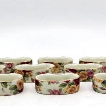 סט של 12 חבקי מפיות עשויים פורצלן