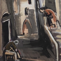 'המתנה בסמטה' - ציור ישן