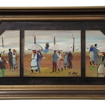 שלמה אלטר (Shlomo Alter) - טריפטיך, שמן על בד מוצמד ללוח