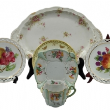 לוט של 6 כלי פורצלן ישנים ועתיקים שונים, יצרנים ודגמים שונים