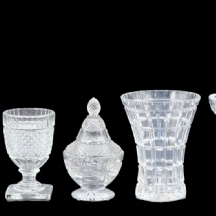 לוט של 5 כלי קריסטל ישנים ויפים, מדגמים ויצרנים שונים