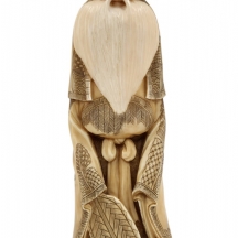 פסל סיני איכותי, עשוי חומר לבן יוקרתי מגולף בעבודת יד אמן, לא חתום