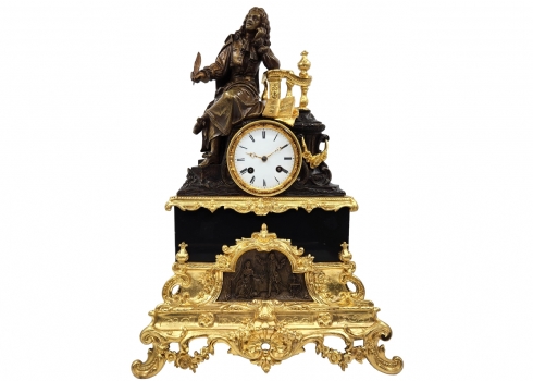 שעון קמין צרפתי עתיק משנת 1850 מתוצרת: 'אנדרה הופמן פריס'