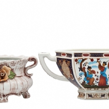 לוט של זוג כלי חרסינה ישנים שונים