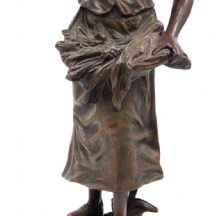 אמיל גימן (Emile Guillemin, פסל צרפתי, 1841-1907) - 'הקוצרת' - פסל שפלטר
