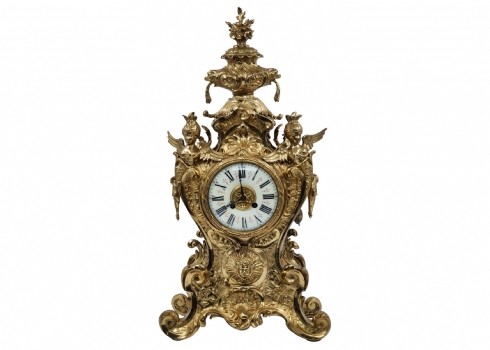 שעון קמין צרפתי עתיק מתוצרת: J. Marti & Cie משנת 1875