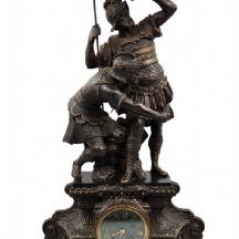 שעון קמין צרפתי עתיק וגדול מימדים מתקופת נפוליאון השלישי, מפואר ומרשים במיוחד