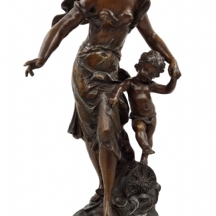 אוגוסט מורו (Auguste Moreau, צרפתי 1834-1917) - 'פורטונה וקופידון' - פסל צרפתי