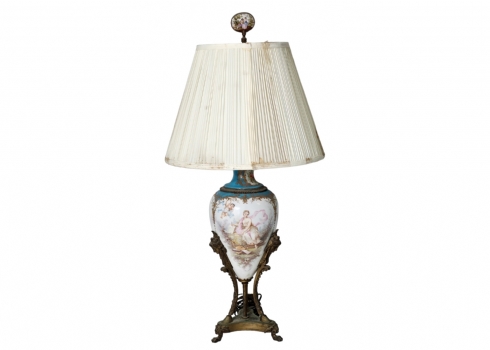 מנורה שולחנית צרפתית עתיקה יפה ואיכותית במיוחד מסוף המאה ה-19