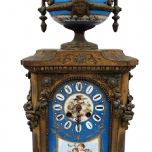 שעון קמין צרפתי עתיק ומפואר מהמאה ה-19 (תקופת נפוליאון השלישי) אלגוריה למוסיקה