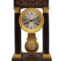 שעון פורטיקו (Portico Clock) עתיק מהמאה ה-19, יפה ואיכותי במיוחד, עשוי עץ ומתכת