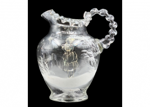 קנקן זכוכית אנגלי עתיק, 'מרי גרגורי' (Mary Gregory Glass)