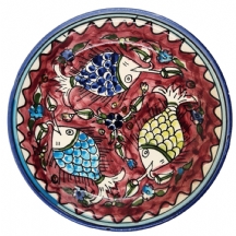 מתנה לבני מזל דגים - צלחת קרמיקה ארמנית