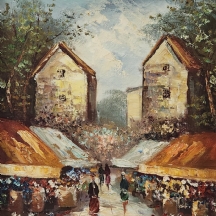 'שוק פרחים' - ציור ישן