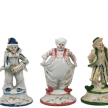 לוט של 5 פסלי פורצלן בדמות ליצנים