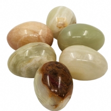 #2 לוט של 6 ביצים עשויות סוגי שיש ואבן טבעית שונים