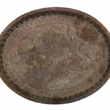 מגש פרסי ישן ויפה, בן כמאה שנה, עשוי נחושת