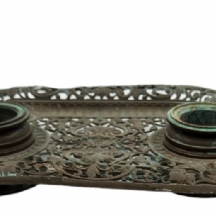 קסת דיו שולחנית כפולה עתיקה