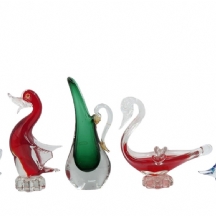 לוט של 5 פסלוני זכוכית וקריסטל ישנים