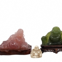 לוט של 5 פסלונים סינים ישנים שונים בדמות בודהה חייכן