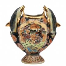 כד סיני דקורטיבי גדול בסגנון סטסומה (Satsuma) יפני