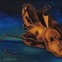 זאב קון (Zeev Kun) - 'המעוכים' - ציור ישן, שמן על בד, חתום