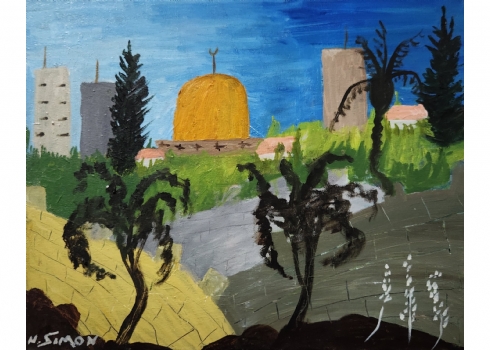 ניצה סימון (הבת של יוחנן סימון), שמן על בד, חתום