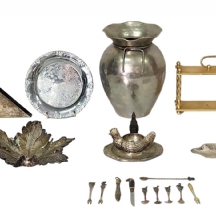 לוט של 10 חפצי מתכת ישנים שונים