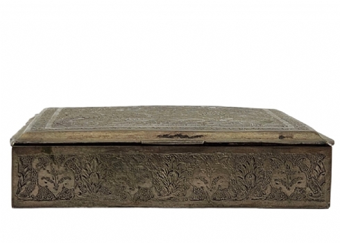 קופסת כסף פרסית שולחנית ישנה ויפה, עשויה כסף '840', חתום, משקל: 225 גרם