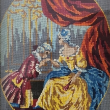 'אצלים דרך חור מנעול' - תמונת גובלן צרפתית ישנה