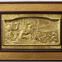 'רבקה ואלעזר על יד הבאר' - תבליט בסגנון בצלאל