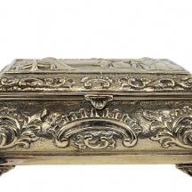 קופסת כסף הולנדית שולחנית, עתיקה ויפה, עשויה כסף 'סטרלינג' (925), לא חתומה