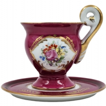 ספל קפה צרפתי ותחתית תואמת