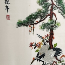 ריקמה סינית ישנה משי על בד