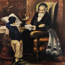 'תלמיד וחכם' - שמן על לוח