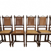 סט של 6 כיסאות אנגלים עתיקים מהמאה ה-19 (ויקטוריאניים) לחדר אוכל, עשויים עץ
