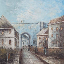 'סמטה בפרברי פריז' - ציור ישן