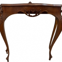 שולחן קונסולה ישן בסגנון עתיק (ניאו רוקוקו), עשוי עץ מגולף בעבודת יד