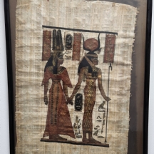 תמונה מצרית ישנה מצויירת בגואש על נייר פפירוס