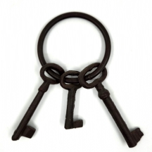 קישוט ישן עשוי ברזל בצורת מפתחות