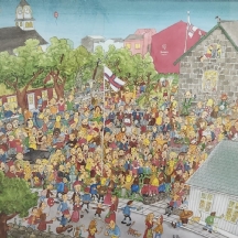 Janus Husagardi (מאייר איסלנדי יליד 1975) - הדפס ממוסגר, מתאים לחדר ילדים, חתום