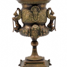 אגרטל ברונזה צרפתי עתיק בן כמאה שנה, בסגנון עבודתו של קלוד באלין