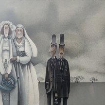 יורש, אביגיל (Avigail Yoresh) - 'שתי כלות לשני חתנים' - ליטוגרפיה, חתומה בעיפרון