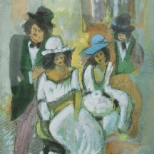 אלטר שלמה (Shlomo Alter) - 'נשים בלבן' - ליטוגרפיה חתומה בעיפרון