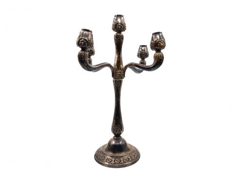 קנדלברה מרשימה עשויה כסף 'סטרלינג' (חתום 925), לחמישה נרות, משקל: 649 גרם