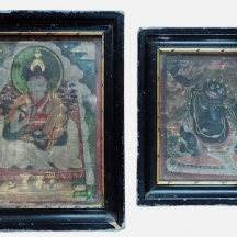 לאספנים - זוג מיניאטורות סינו-טיבטיות עתיקות מסוף המאה ה-17 או מתחילת המאה ה-18